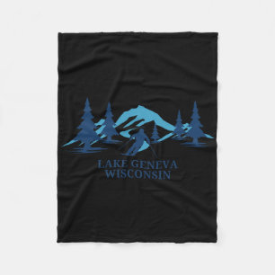 Lake Geneva Wisconsin Ski Resort Skiing Skier Fleece Blanket