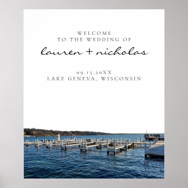 Lake Geneva Wisconsin Wedding Welcome Sign (Front)
