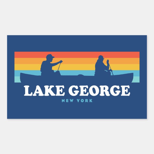 Lake George, New York Canoe Sticker (Front)