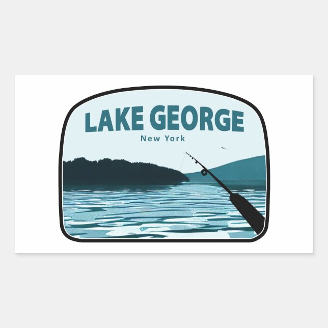 Lake George New York Fishing Rod Sticker (Front)