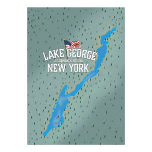 Lake George New York Map Photo Print