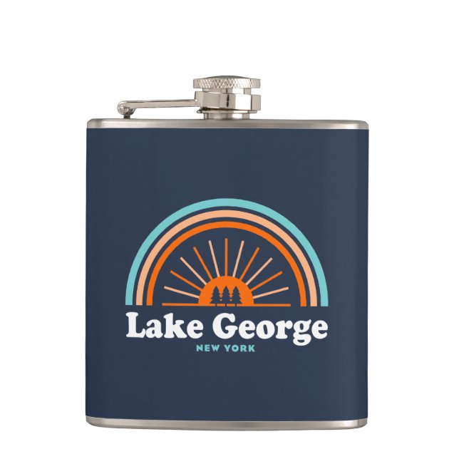 Lake George, New York Rainbow Hip Flask (Front)