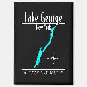 Lake George New York Shoreline Map Coordinates Magnet