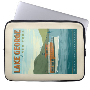 Lake George, New York Vintage Boat Laptop Sleeve