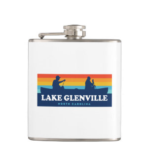 Lake Glenville North Carolina Canoe Hip Flask