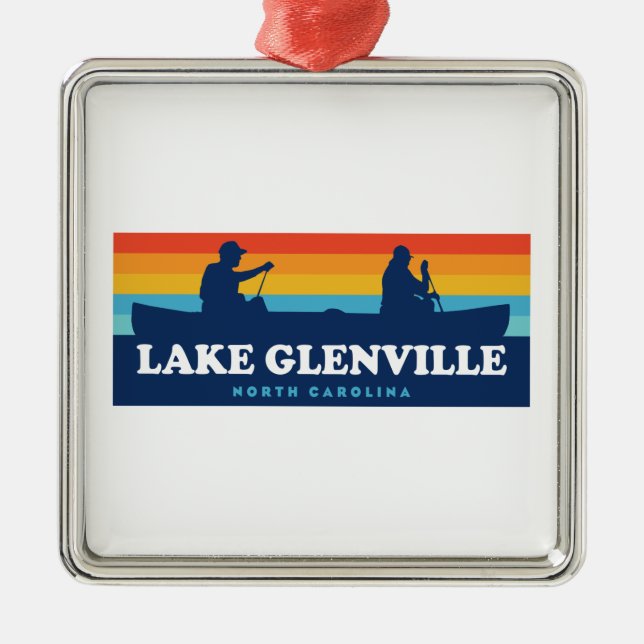 Lake Glenville North Carolina Canoe Metal Ornament (Front)