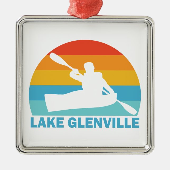 Lake Glenville North Carolina Kayak Metal Ornament (Front)