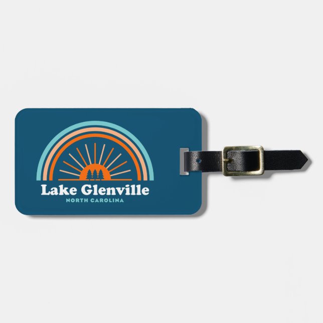 Lake Glenville North Carolina Rainbow Luggage Tag (Front Horizontal)