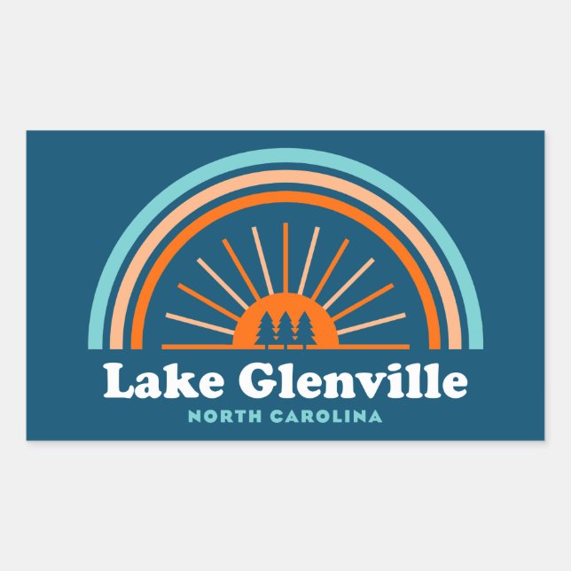 Lake Glenville North Carolina Rainbow Sticker (Front)