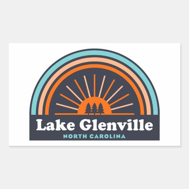 Lake Glenville North Carolina Rainbow Sticker (Front)