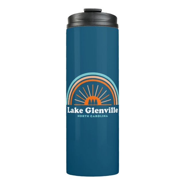 Lake Glenville North Carolina Rainbow Thermal Tumbler (Front)