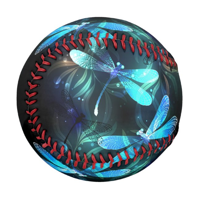Lake Glowing Dragonflies Baseball (Front Left)
