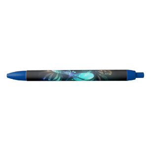 Lake Glowing Dragonflies Black Ink Pen