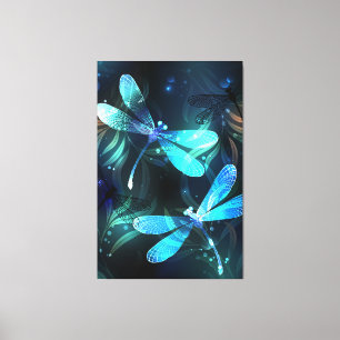 Lake Glowing Dragonflies Canvas Print