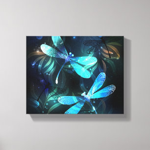 Lake Glowing Dragonflies Canvas Print