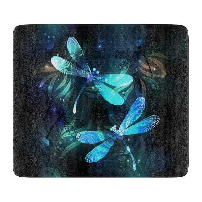 Lake Glowing Dragonflies Cutting Board (Front)