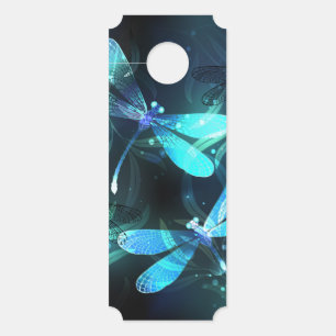 Lake Glowing Dragonflies Door Hanger