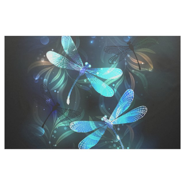 Lake Glowing Dragonflies Fabric (Yard)