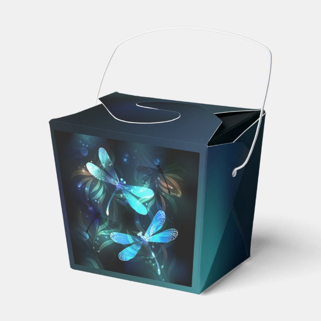 Lake Glowing Dragonflies Favor Box (Front Side)