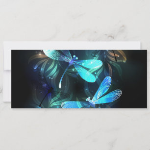 Lake Glowing Dragonflies Holiday Card