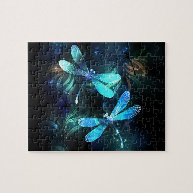 Lake Glowing Dragonflies Jigsaw Puzzle (Horizontal)