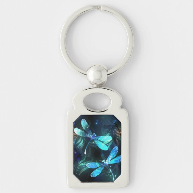 Lake Glowing Dragonflies Keychain (Front)