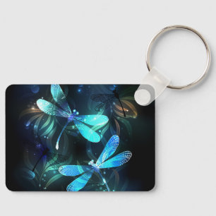 Lake Glowing Dragonflies Keychain