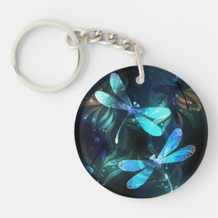 Lake Glowing Dragonflies Keychain