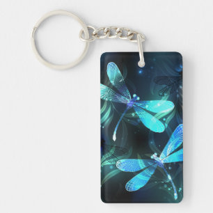 Lake Glowing Dragonflies Keychain