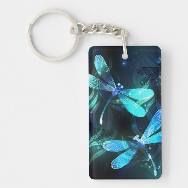 Lake Glowing Dragonflies Keychain (Front)