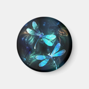 Lake Glowing Dragonflies Magnet
