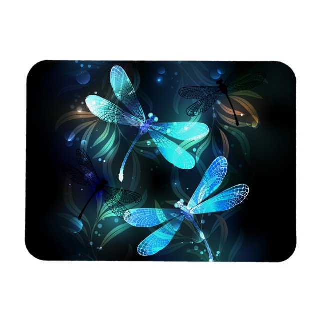 Lake Glowing Dragonflies Magnet (Horizontal)