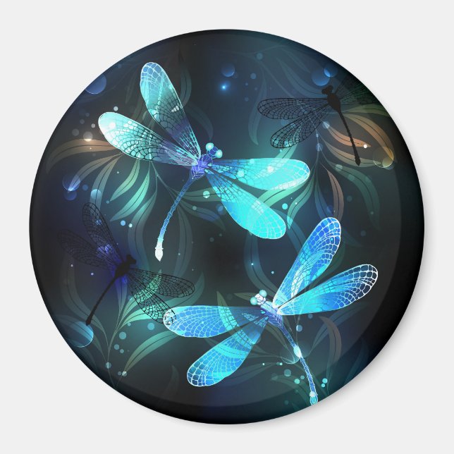 Lake Glowing Dragonflies Magnet (Front)