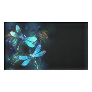 Lake Glowing Dragonflies Name Tag