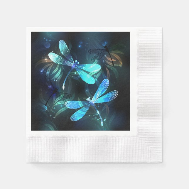 Lake Glowing Dragonflies Napkin (Front)