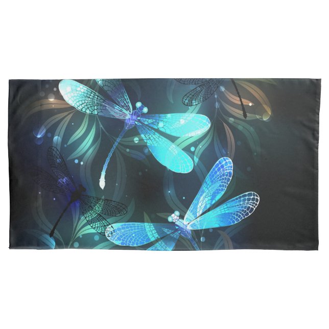 Lake Glowing Dragonflies Pillowcase (Front-Left)