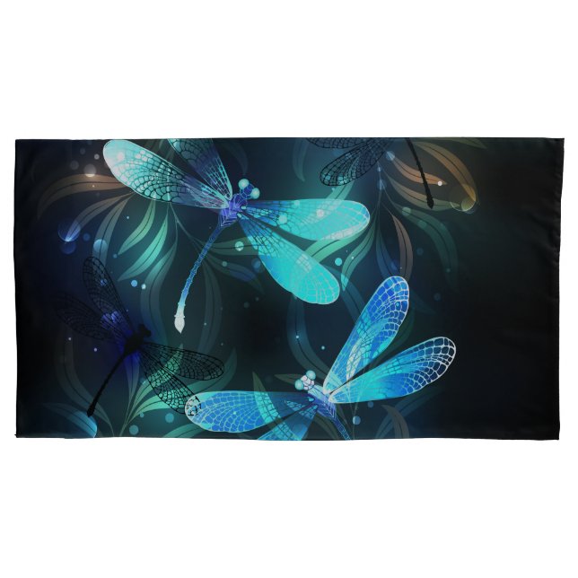 Lake Glowing Dragonflies Pillowcase (Front)