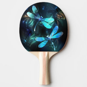 Lake Glowing Dragonflies Ping Pong Paddle