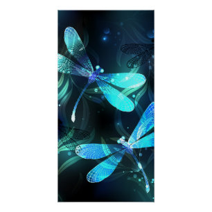 Lake Glowing Dragonflies Poster