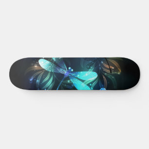 Lake Glowing Dragonflies Skateboard