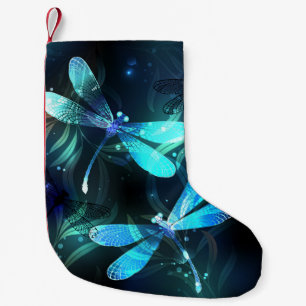 Lake Glowing Dragonflies Small Christmas Stocking