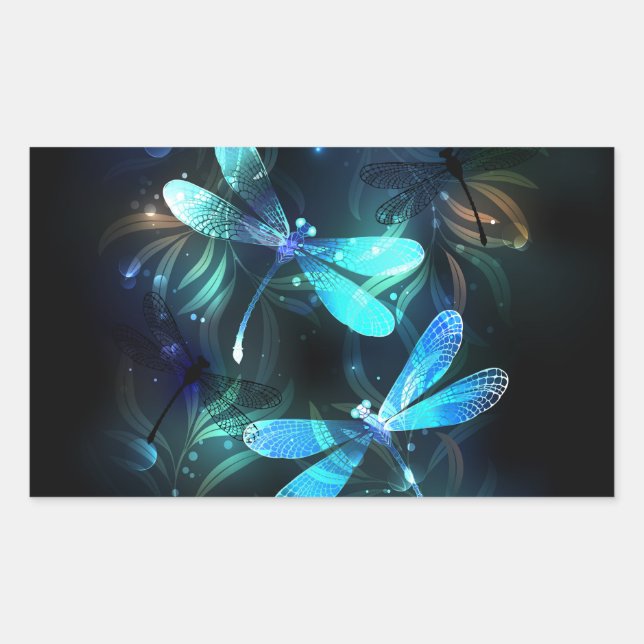 Lake Glowing Dragonflies Sticker (Front)