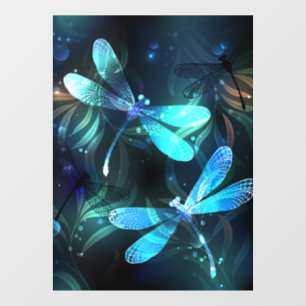 Lake Glowing Dragonflies Window Cling