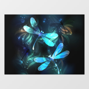 Lake Glowing Dragonflies Window Cling