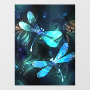 Lake Glowing Dragonflies Window Cling