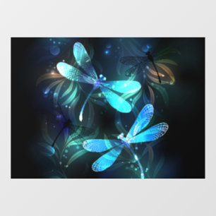 Lake Glowing Dragonflies Window Cling