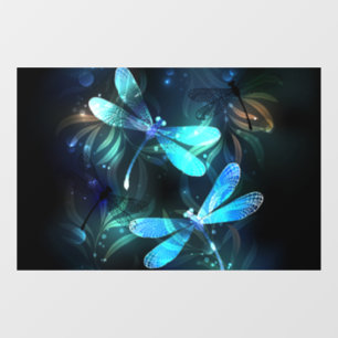 Lake Glowing Dragonflies Window Cling