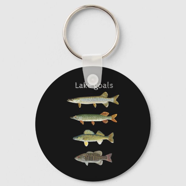 Lake goals fishing musky pike walleye small mouth  keychain (Front)