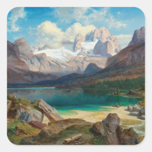 Lake Gosau With A View Of The Dachstein Massif Square Sticker