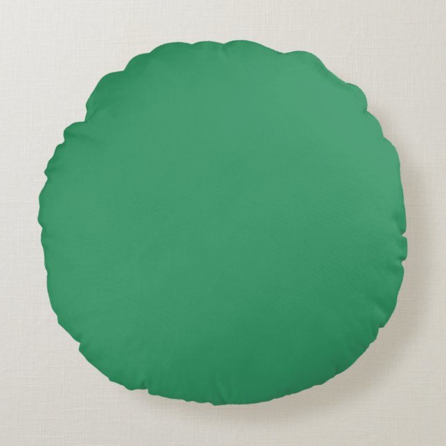 Lake Green Blue solid plain colour Custom Round Pillow (Front)